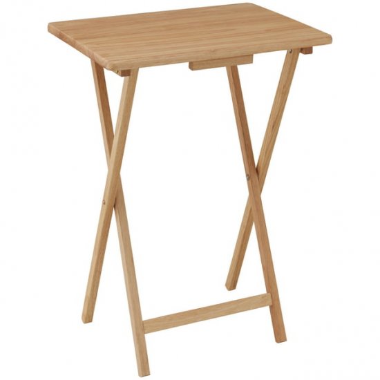 Mainstays 19\" Folding Tray Table, Natural Wood