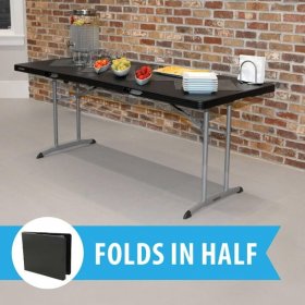 Lifetime 6 foot Black Fold-In-Half Table 2 Pack - 80895