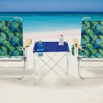 Mainstays Beach Table, Blue and White