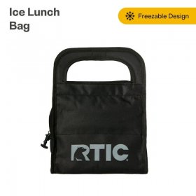 RTIC Ice Lunch Bag, Freezable Lunch Box, Insulated Waterproof Interior, Black