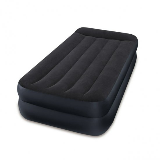 Intex 16.5\" Twin Dura-Beam Pillow Rest Raised Airbed with Built-In Electric Pump