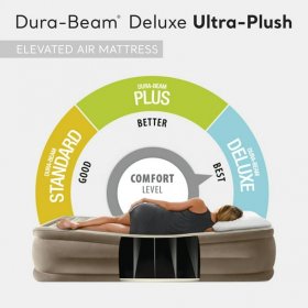 Intex 64427ED Dura-Beam Deluxe Ultra Plush Air Mattress w/Built-in Pump, Twin