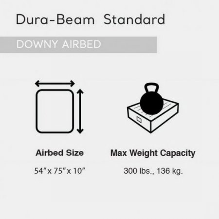 Open Box Intex Dura-Beam Downy Airbed with Built-In Foot Pump, Full Size