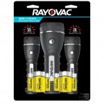 Rayovac Brite Essentials Two AA and Two D Robust Rubberized LED Flashlight Multipack