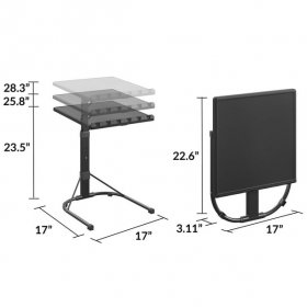 Mainstays Multi-Functional, Adjustable Height Personal Folding Activity Table, Black, 23"x18"x3.74"
