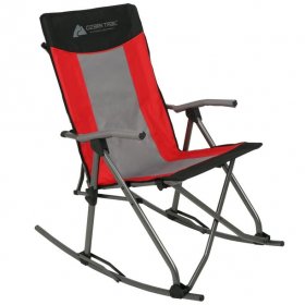 Ozark Trail Camping Rocking Chair, Red, Adult, 19lbs