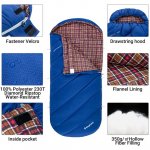 KingCamp Flannel Sleeping Bags Big and Tall XL Lightweight Backpacking Sleeping Bag for Camping Trip, Hiking, Outdoor Travel