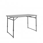 COSCO 4 ft. Fold-in-Half Portable Utility Table, Gray, Indoor/Outdoor, Great for Crafting, Tailgating, & Camping