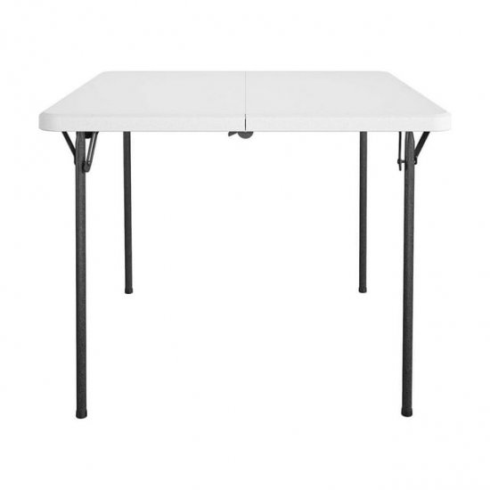 COSCO XL 36\" Fold-in-Half Card Table w/ Handle, White, Indoor & Outdoor