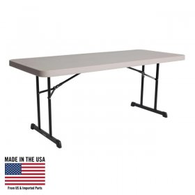 Lifetime 6 Foot Rectangle Folding Table, Indoor/Outdoor Professional, Putty (80126)