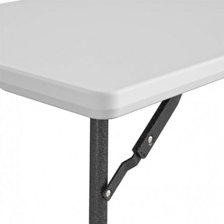 COSCO 4 ft. Centerfold Blow Mold Utility Table, Adjustable Height, White