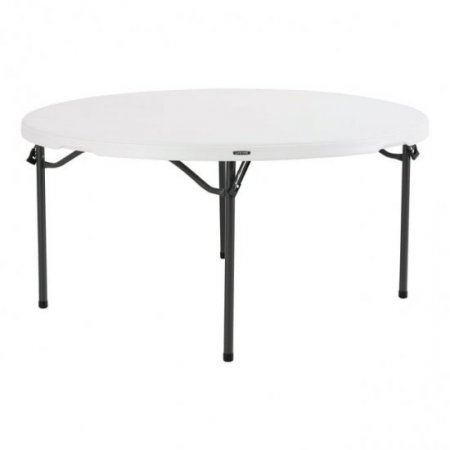 Lifetime 60 inch Round Folding Table, Indoor/Outdoor Commercial Grade, White Granite (280301)