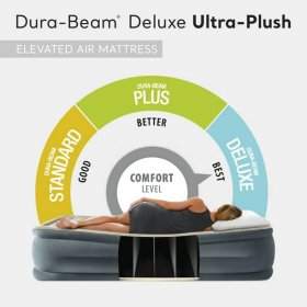 Open Box Intex Dura Beam Airbed w/Built in Pump & Ultra Plush Headboard, Queen