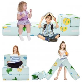 Slsy 3 in 1 Folding Sofa Bed Floor Mattress for Kids, Folding Mattress Kid Fold Up Sofa Futon Folding Chair Bed, Child Foldable Mattress Floor Bed Folding Couch Trifold Mattress for Playroom