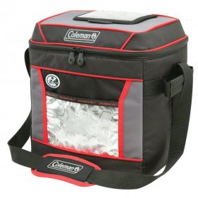 Coleman? 30-Can 24-Hour Soft Cooler Bag, Black & Red, Nylon