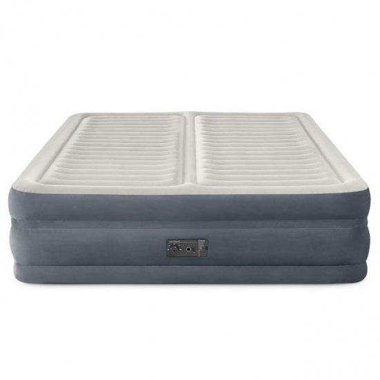 Open Box Intex Deluxe Dual Zone 22\" King Sized Air Bed with Built In Air Pump