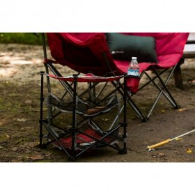 Ozark Trail 3 Shelf Camping Table, Red, 14"L x 14"W x 18"H