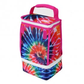 Arctic Zone Reusable Lunch Bag Plus with Microban Protected Easy Clean Lining, Tie Dye Print