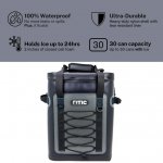 RTIC 36 Can Backpack Cooler, Leakproof Ice Chest Cooler with Waterproof Zipper, Blue / Grey