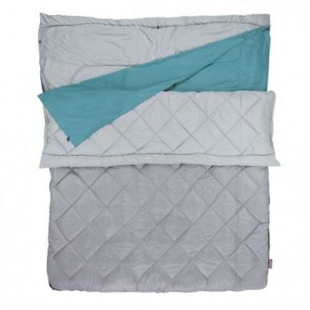 Coleman Tandem (2-Person) 45-Degree Warm Weather Rectangular Adult Sleeping Bag, Gray, 66"x81"