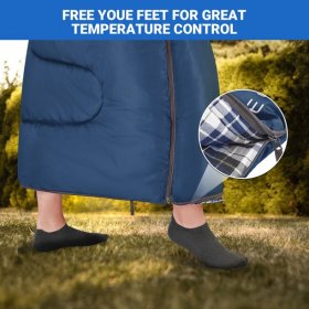 KingCamp Cotton Flannel 3 Season Sleeping Bags 35 Degree Backpaking for Adults , 78.4