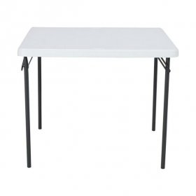 Lifetime 37 inch Square Folding Table, Indoor/Outdoor Commercial Grade, White Granite (80783)