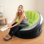 Intex Empire Inflatable Lounge Chair, Lime Green & Intex 120V Electric Air Pump