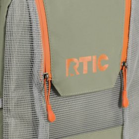 RTIC Chillout 24 Can Backpack Cooler Insulated Portable Soft Cooler Bag for Lunch, Beach, Drink, Beverage, Travel, Camping, Picnic, Car, Hiking, Olive/Burnt Orange