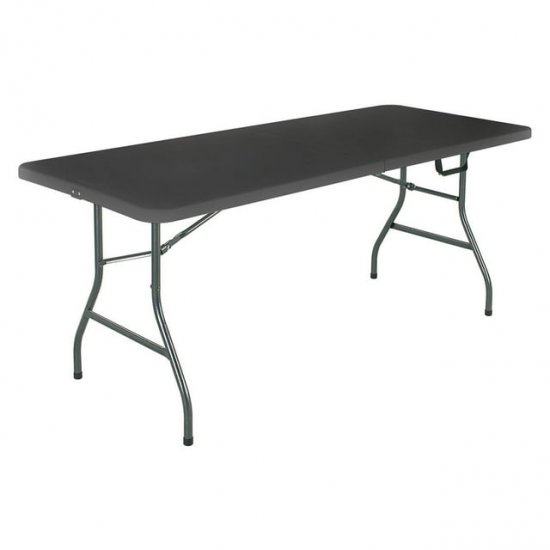 COSCO 6\' Centerfold Blow Molded Folding Table, Black