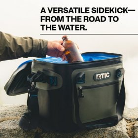 RTIC 20 Can Soft Pack Cooler, Leakproof Ice Chest Cooler with Waterproof Zipper, Blue/Grey