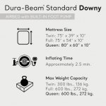 Open Box Intex Gray Standard Dura Beam Downy Air Mattress Built In Pump, Queen