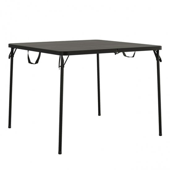 COSCO XL 38.5\" Fold-in-Half Card Table w/ Handle, Black, Indoor & Outdoor, Portable, Wheelchair Accessible, Camping, Tailgating, & Crafting Folding Table