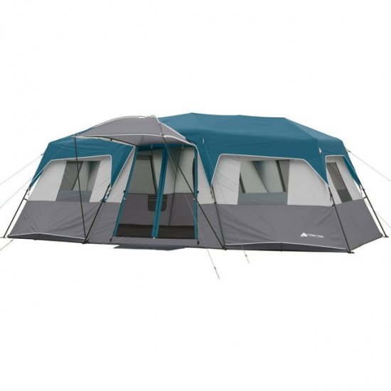 Ozark Trail 20\' x 10\' Instant Cabin Tent in Gray and Teal, Sleeps 12