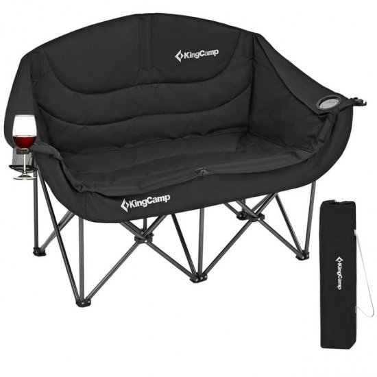 Kingcamp Loveseat Camping Chair for Adult Double Camping Chair Folding Chair for Two People Heavy Duty Support Up to 440 lbs