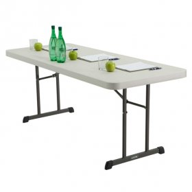 Lifetime 6 Foot Rectangle Folding Table, Indoor/Outdoor Professional Grade, Almond (80249)