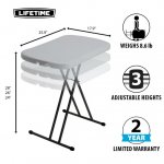 Lifetime 26 inch Rectangle Personal Table, Indoor/Outdoor Light Commercial Grade, White Granite (80251)