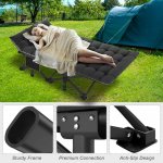 Slsy Folding Camping Cots for Adults, Wide Folding Cot Sleeping Cots with 2-Sided Mattress & Carry Bag, 880LBS(Max Load)
