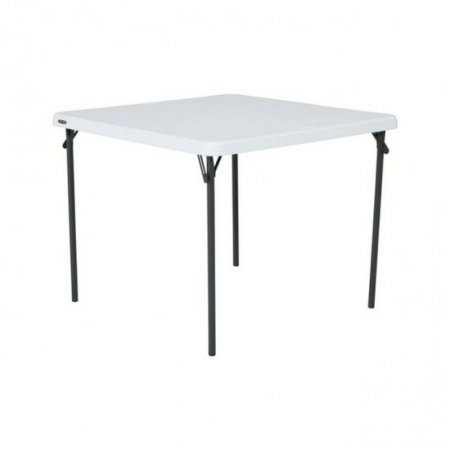 Lifetime 37 inch Square Folding Table, Indoor/Outdoor Commercial Grade, White Granite (80783)