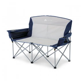 Ozark Trail 2-Person Loveseat Camping Chair, Blue and Gray