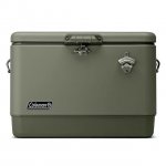 Coleman Reunion 54-Qt Ice Chest Stainless Steel Belted Matte Cooler, Sage