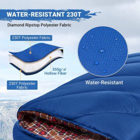 KingCamp Flannel Sleeping Bags Big and Tall XL Lightweight Backpacking Sleeping Bag for Camping Trip, Hiking, Outdoor Travel