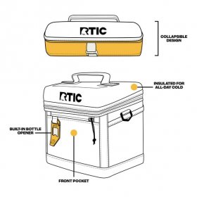 RTIC 15 Can Everyday Cooler, Insulated Soft Cooler with Collapsible Design, Black