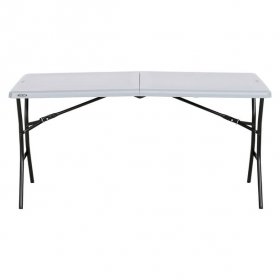 Lifetime 5 Foot Rectangle Fold-in-Half Table, Indoor/Outdoor Residential, Boulder Gray (80939)