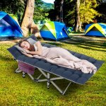 Slsy Folding Camping Cots with 2 Sided Mattress, Carry Bag,75"*28" Sturdy Portable Sleeping Cot, Tent Cot, Supports up to 880 lbs