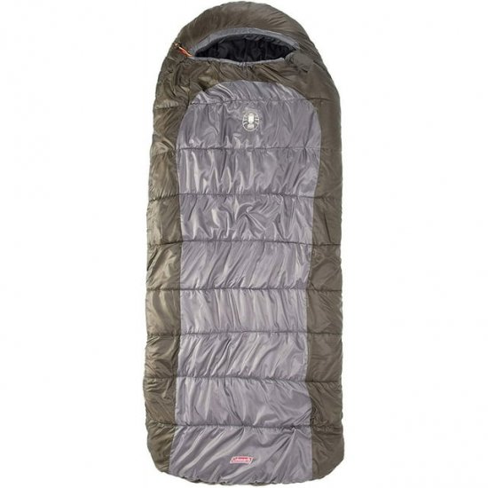 Coleman Big Basin Cold-Weather Sleeping Bag, 15 F Big & Tall Camping Sleeping Bag for Adults, Adjustable Hood and Fleece-Lined Footbox for Warmth and Ventilation, Fits Adults up to 6ft 6in Tall