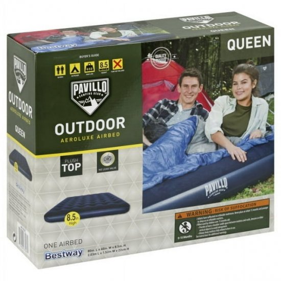 Bestway Flocked Air Bed without Inflation Pump, Queen, 80\" x 60\" x 8.5\"