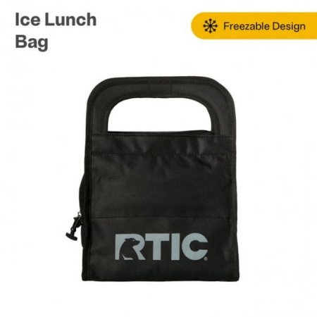 RTIC Ice Lunch Bag, Freezable Lunch Box, Insulated Waterproof Interior, Black