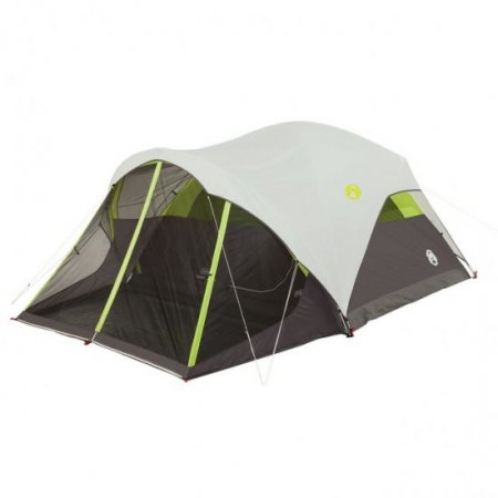 Coleman 6-Person Steel Creek? Fast Pitch Dome Camping Tent with Screen Room, Green