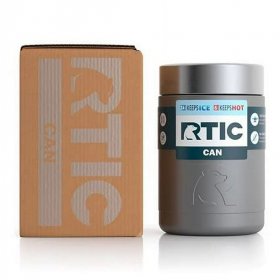 RTIC Insulated Stainless Steel Can Cooler, Fits 12 oz cans, Sweat-Proof, Keeps Cold Longer, Graphite