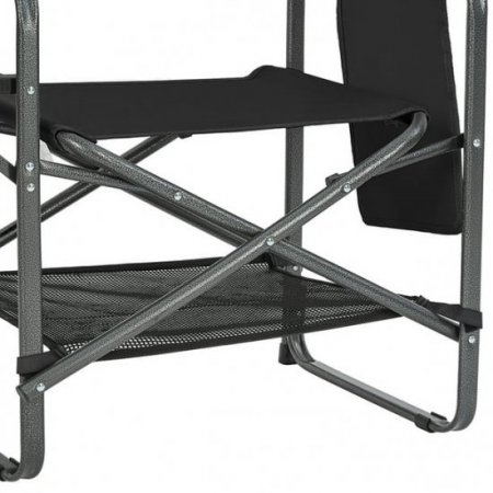 KingCamp Outdoor Folding Director Chair with Bottom Mesh Storage, Black